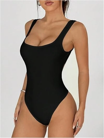 Dames sexy backless bodysuit sexy vierkante hals mouwloos